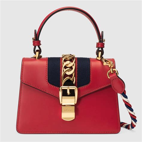 mini gucci red bag|Gucci small tote bags.